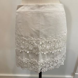 J.Crew white cotton lace mini skirt size 0